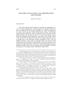 CREATORS, INNOVATORS, AND APPROPRIATION MECHANISMS