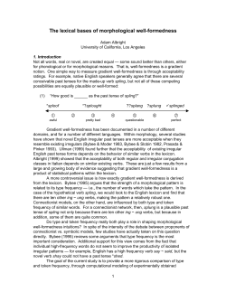 The lexical bases of morphological well-formedness