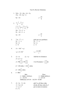 Test #2, Review Solutions. 1. 5(3y &ndash; 2)