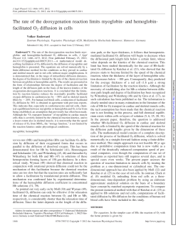 facilitated O2 diffusion in cells