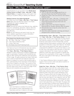 I Have&hellip;Who Has&hellip;? Text Features, Level 1