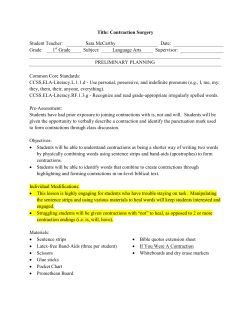 Contraction Surgery Lesson Plan