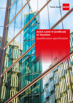 ACCA Level 4 Certificate in Taxation Qualification specification
