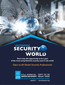 Open to All Global Security Professionals