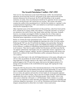 Section Two The Israeli-Palestinian Conflict: 1967-1993