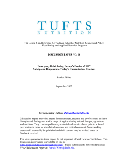 Emergency Relief during Europe`s Famine of 1817