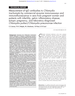 Measurement of IgG antibodies to Chlamydia trachomatis by