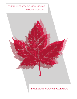 Fall 2016 Course Catalog