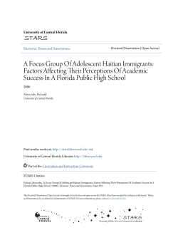 A Focus Group Of Adolescent Haitian Immigrants: Factors