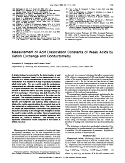 Measurement of Acid Dissociation Constants of Weak Acids by