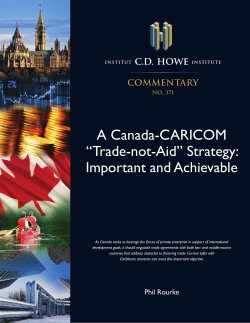 A Canada-CARICOM &ldquo;Trade-not-Aid&rdquo; Strategy: Important and
