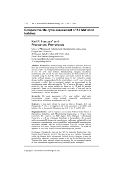 Comparative life cycle assessment of 2.0 MW wind turbines Karl R