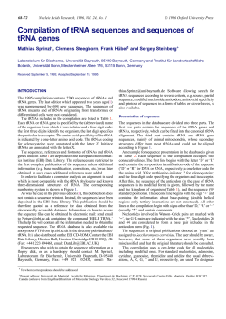 Compilation of tRNA sequences and sequences of