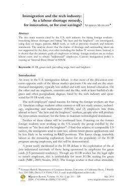 Immigration and the tech industry: As a labour shortage remedy, for