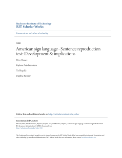 American sign language - Sentence reproduction test