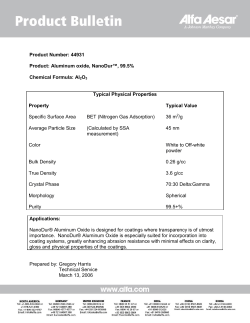 Product Number: 44931 Product: Aluminum oxide
