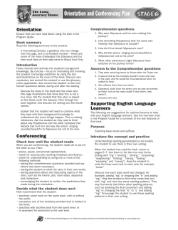 Orientation and Conferencing Plan Stage 6