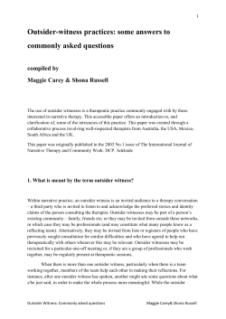 Outsider-witness practices - Narrative Practices Adelaide