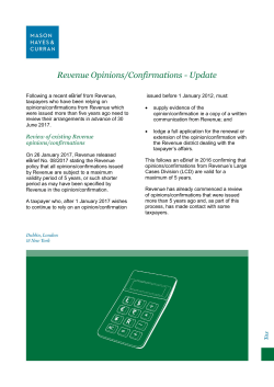 Revenue Opinions/Confirmations