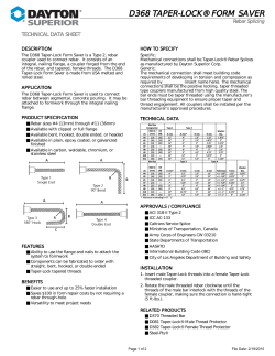 d368 taper-lock&reg; form saver