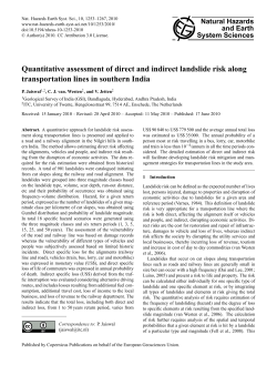 Quantitative assessment of direct and indirect landslide risk along