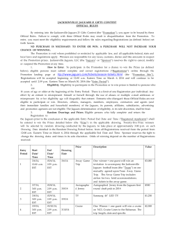 JACKSONVILLE JAGUARS 25 GIFTS CONTEST OFFICIAL RULES