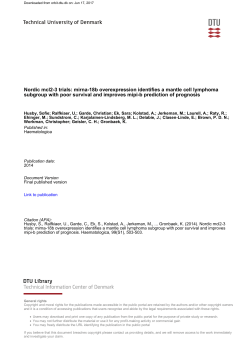 Nordic mcl2-3 trials: mirna-18b overexpression identifies a mantle