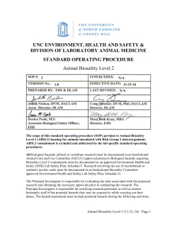 Animal Biosafety Level 2 SOP