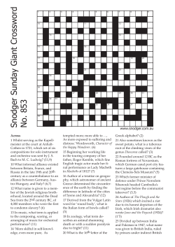 Snodger Sunday Giant Crossword No. 853