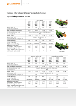 Technical data: Catros and Catros+ compact disc harrows 3