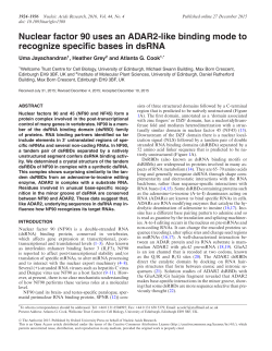 Nuclear factor 90 uses an ADAR2-like binding mode to recognize