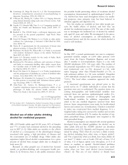 Alcohol use of older adults: drinking alcohol for medicinal purposes