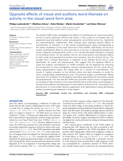 Opposite effects of visual and auditory word