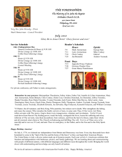 201007 July Bulletin - Nativity of St John the Baptist Orthodox