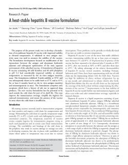 A Heat-Stable Hepatitis B Vaccine Formulation