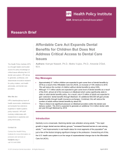 Affordable Care Act Expands Dental Benefits for Children But Does