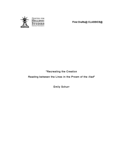 "Recreating the Creation Reading between the Lines in the Proem