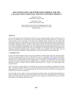 Rotated-Ellipse Arch Pedestrian Bridge for the Calgary West Light