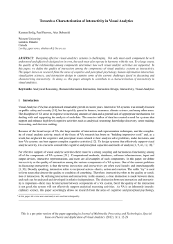 Towards a Characterization of Interactivity in Visual Analytics