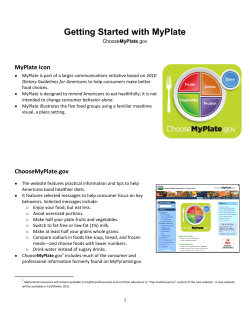 Getting Started with MyPlate