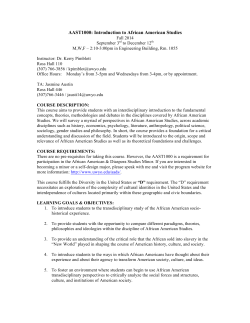 AAST1000: Introduction to African American Studies