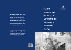 Guide to United Nations resources and activities for the prevention