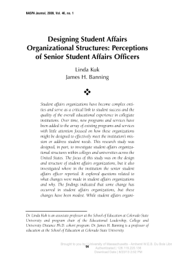 Designing Student Affairs Organizational