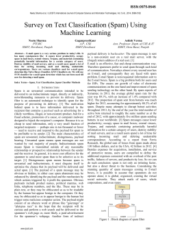 Survey on Text Classification (Spam) Using Machine Learning