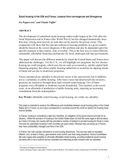 Social housing in the USA and France