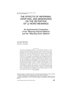 the effects of inferring, verifying, and memorizing on the