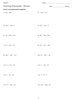 Factoring Polynomials Mixture