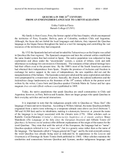 QUECHUA IN THE 21ST CENTURY