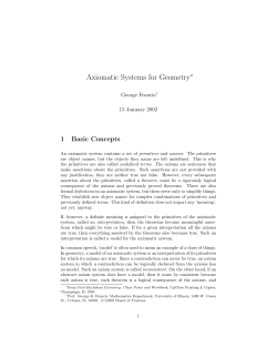 Axiomatic Systems for Geometry