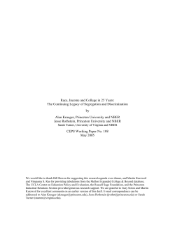 Race, Income and College in 25 Years: The